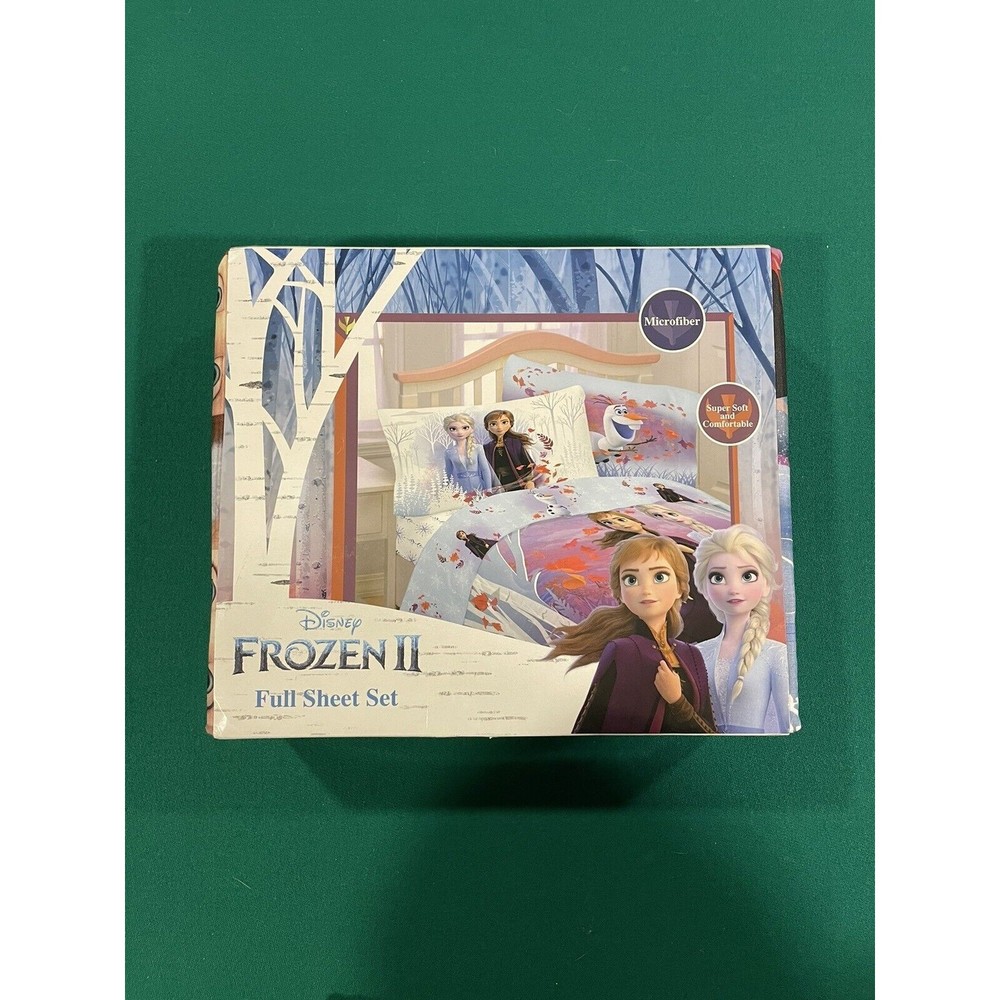 Disney Frozen 2 Elsa Anna Full Sheet Flat Fitted Pillowcase 4 Pc Set Microfiber
